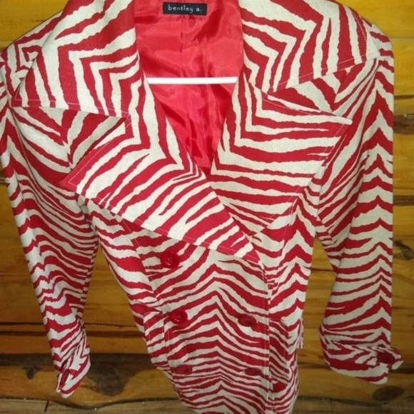 Bentley A. Red Zebra look Peacoat Jacket - Picture 1 of 7